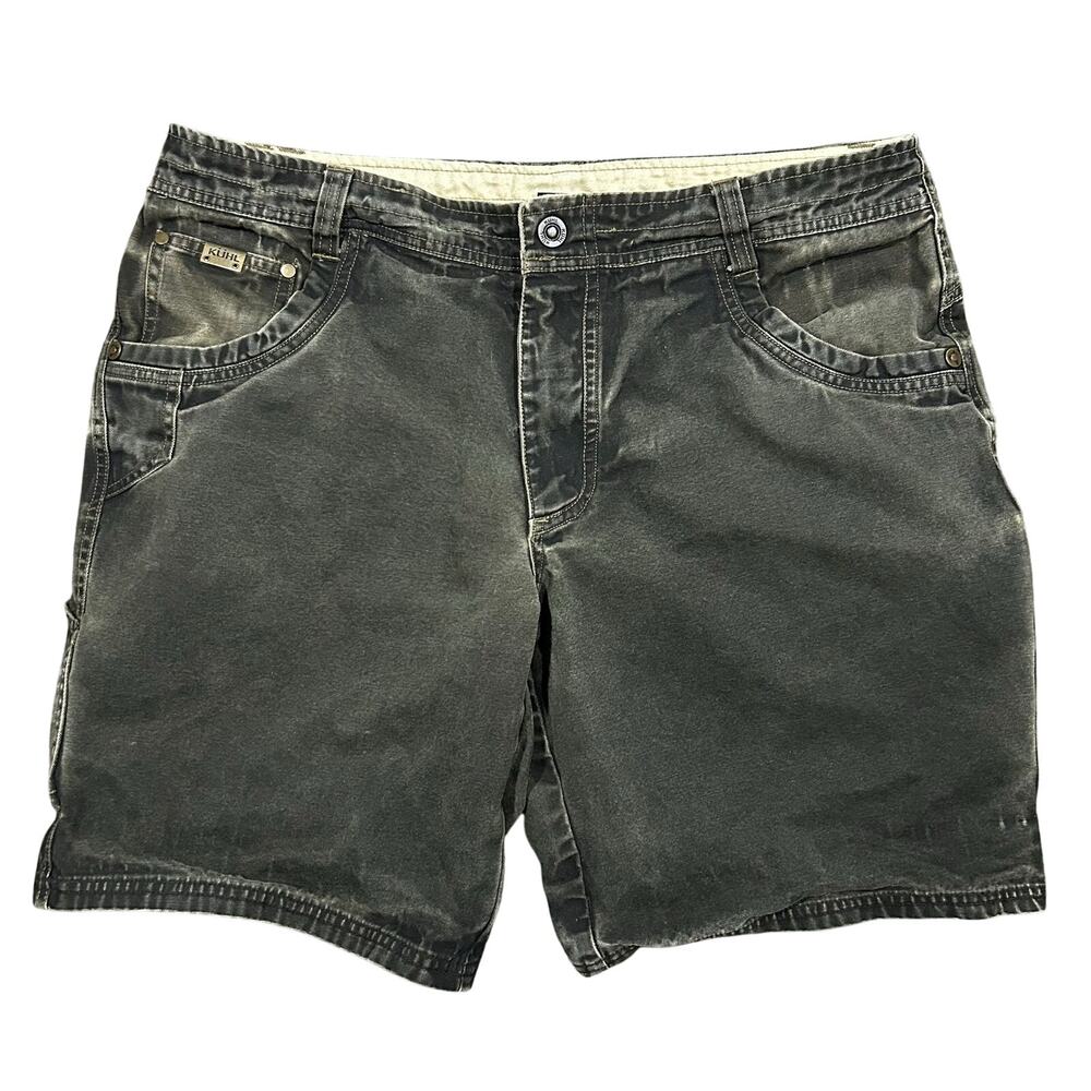 KUHL Canvas Shorts 36 Waist Men’s Vintage Patina Dye Faded Brown Hiking Outdoors